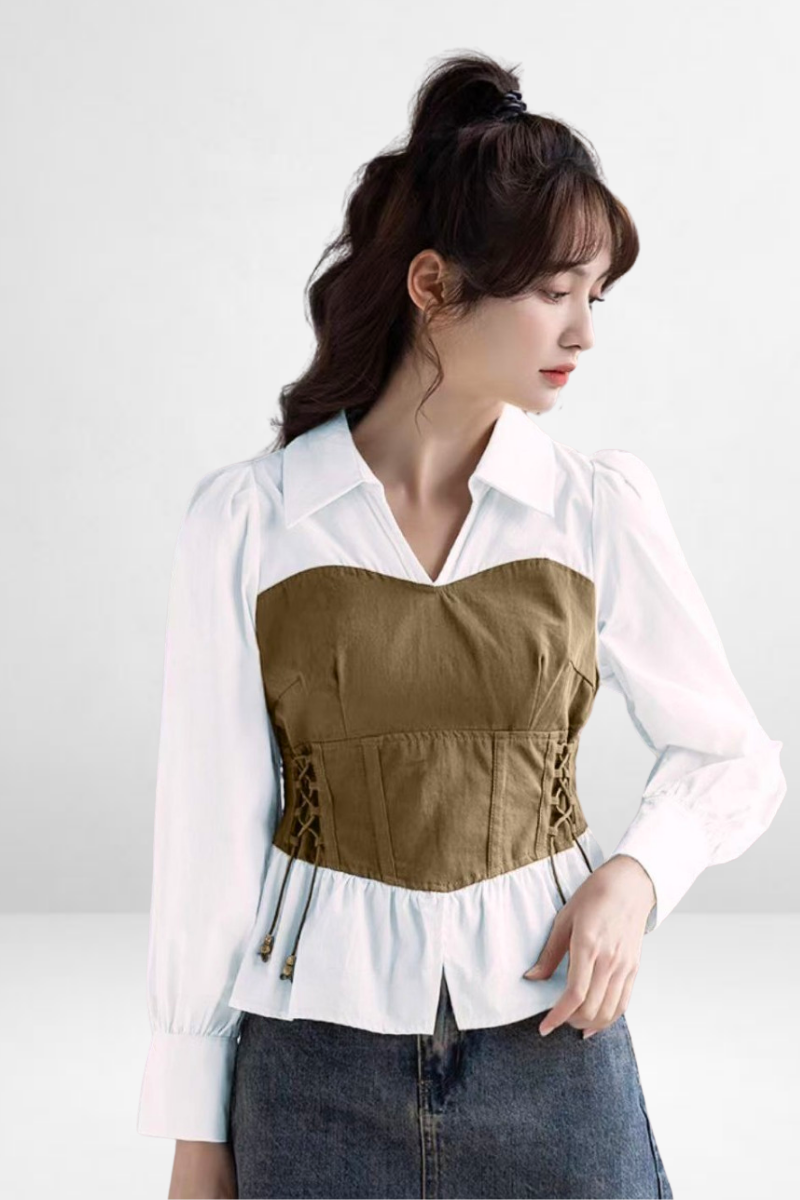 Dual Tie Corset Overlay Top