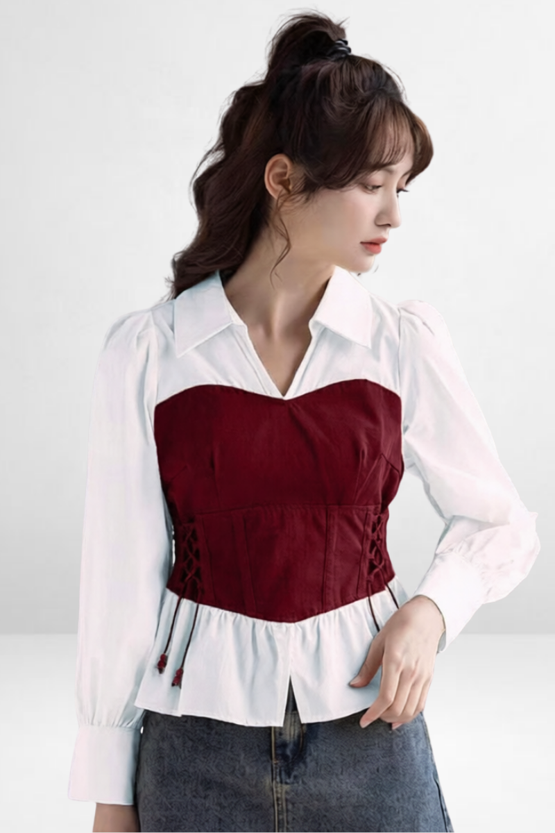 Dual Tie Corset Overlay Top