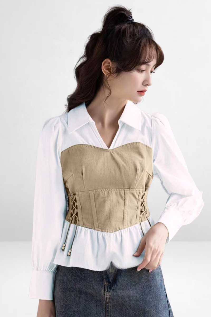 Dual Tie Corset Overlay Top