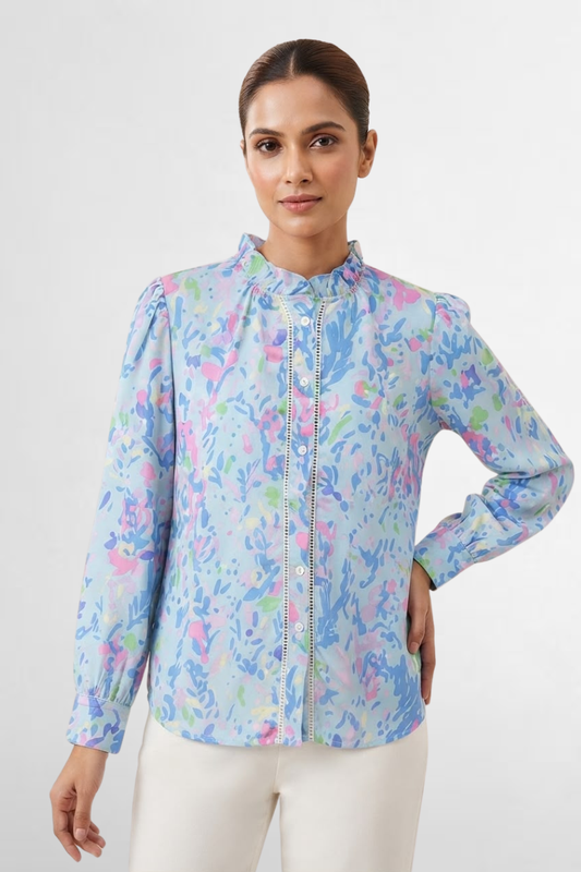Ruffle-Neck Blouse