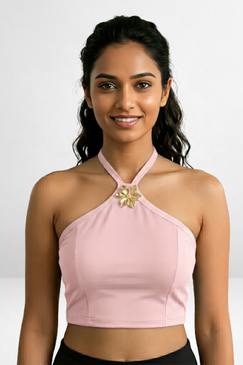 Rose Halter Crop Top