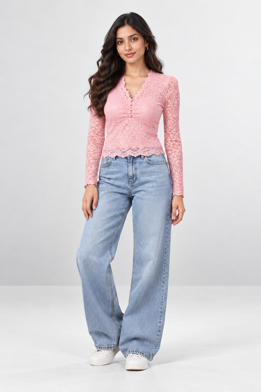 Lace Bloom Bling Top