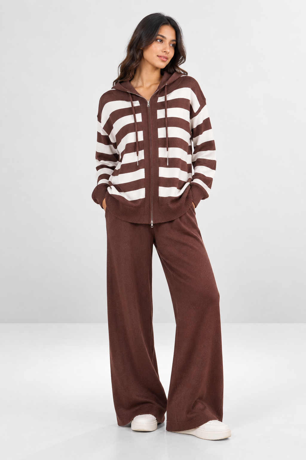 Striped Knit Hoodie Co-ord Set