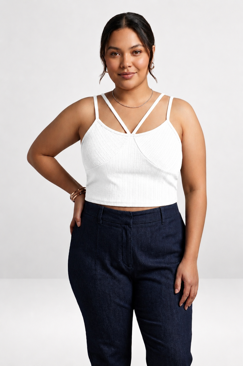 Ribbed Strap Crop Top