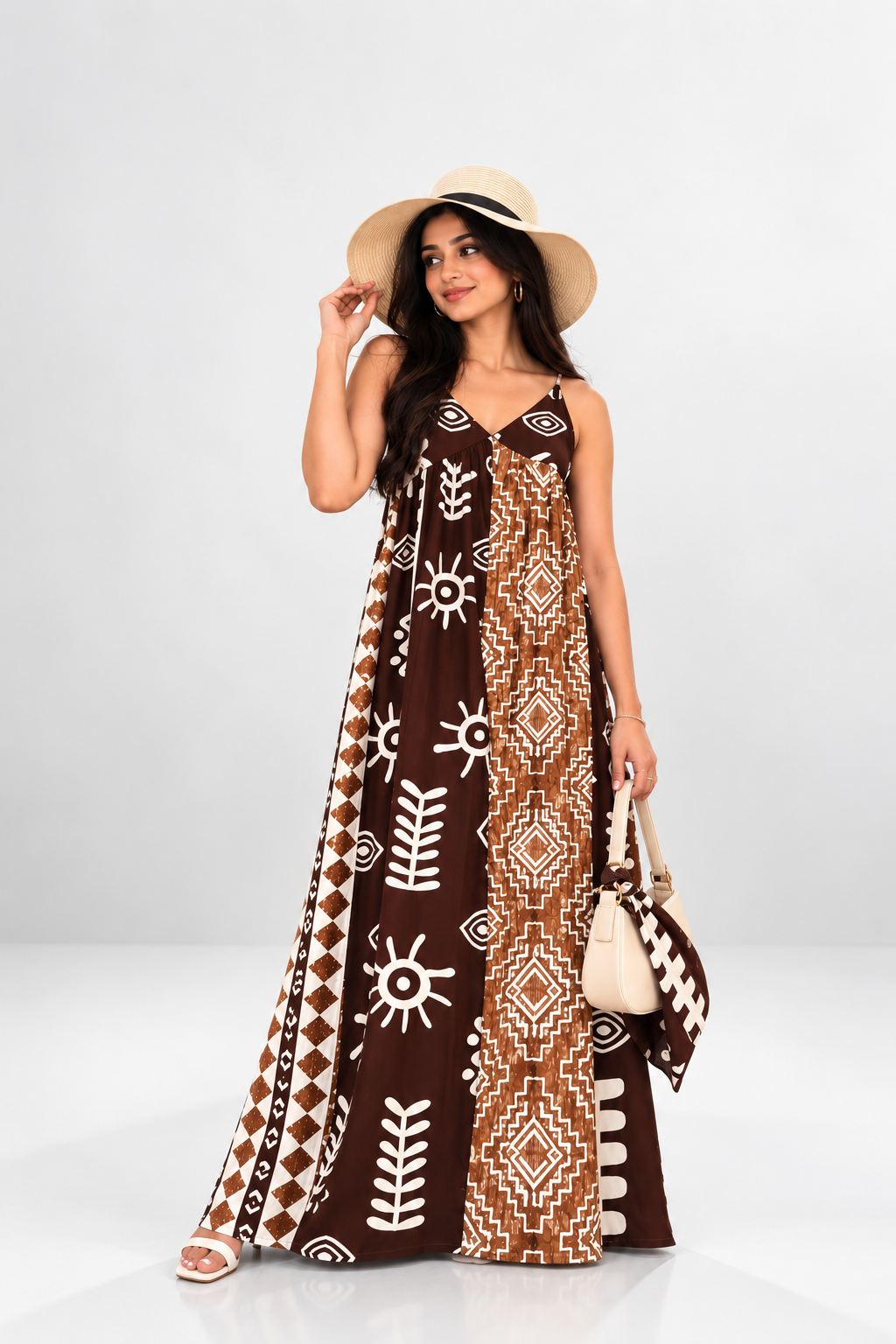Boho Printed Halter Neck Dress