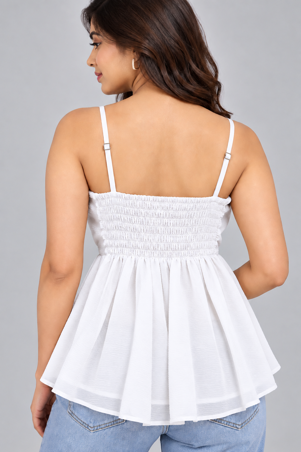 Crystal Wrap Peplum Top
