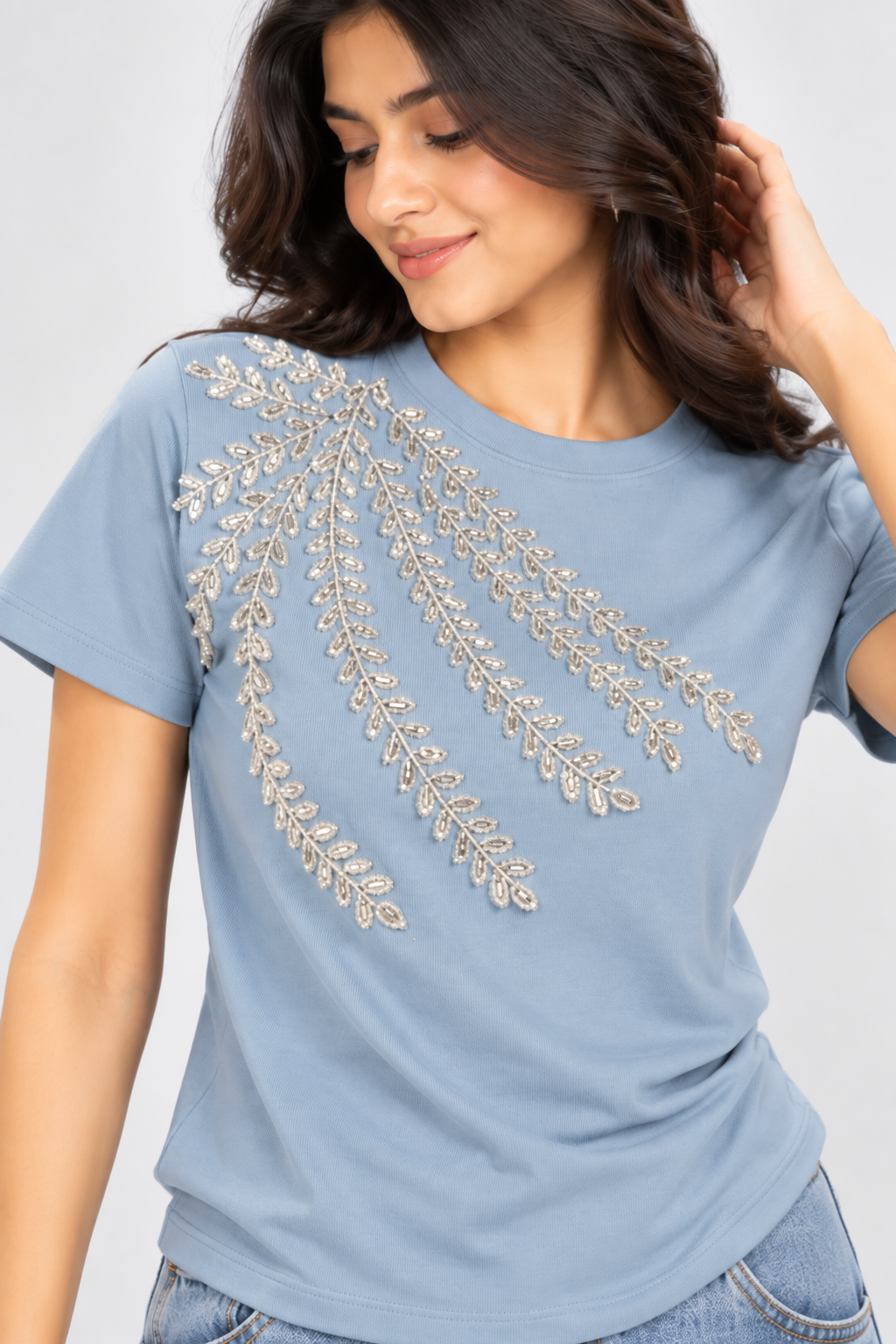 Crystal Vine Embellished T-Shirt