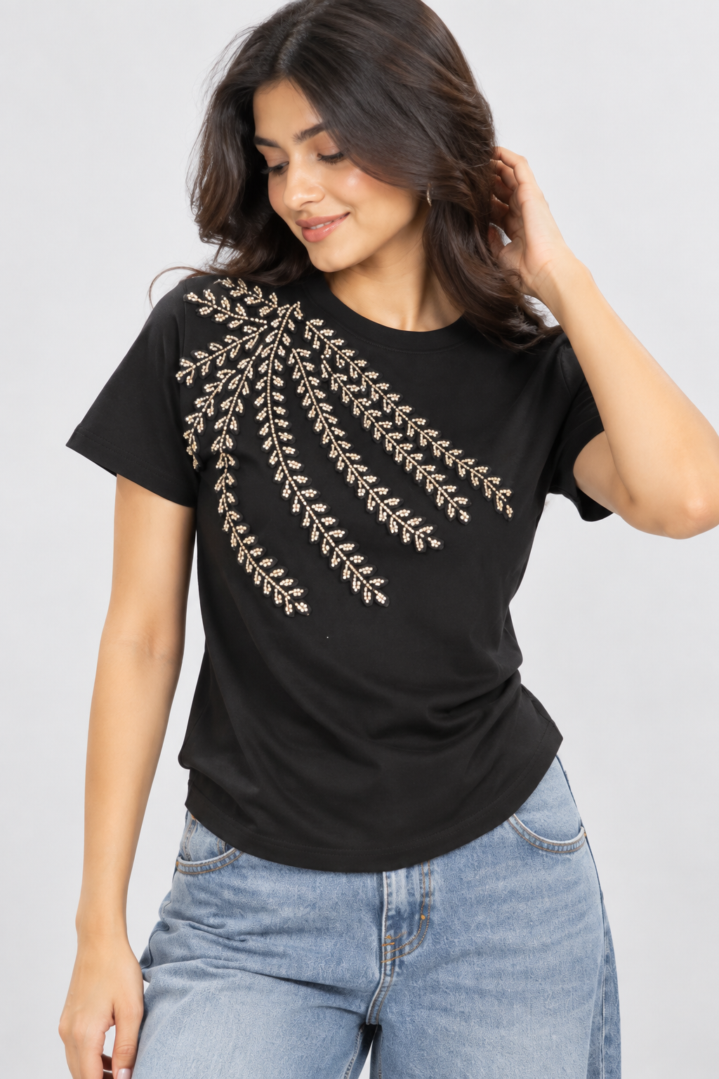 Crystal Vine Embellished T-Shirt