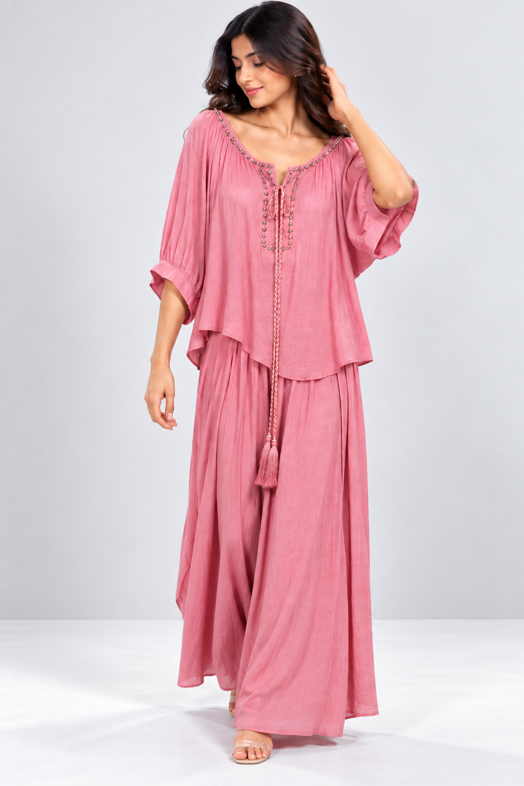 Crystal Detail Flowy Co-ord Set
