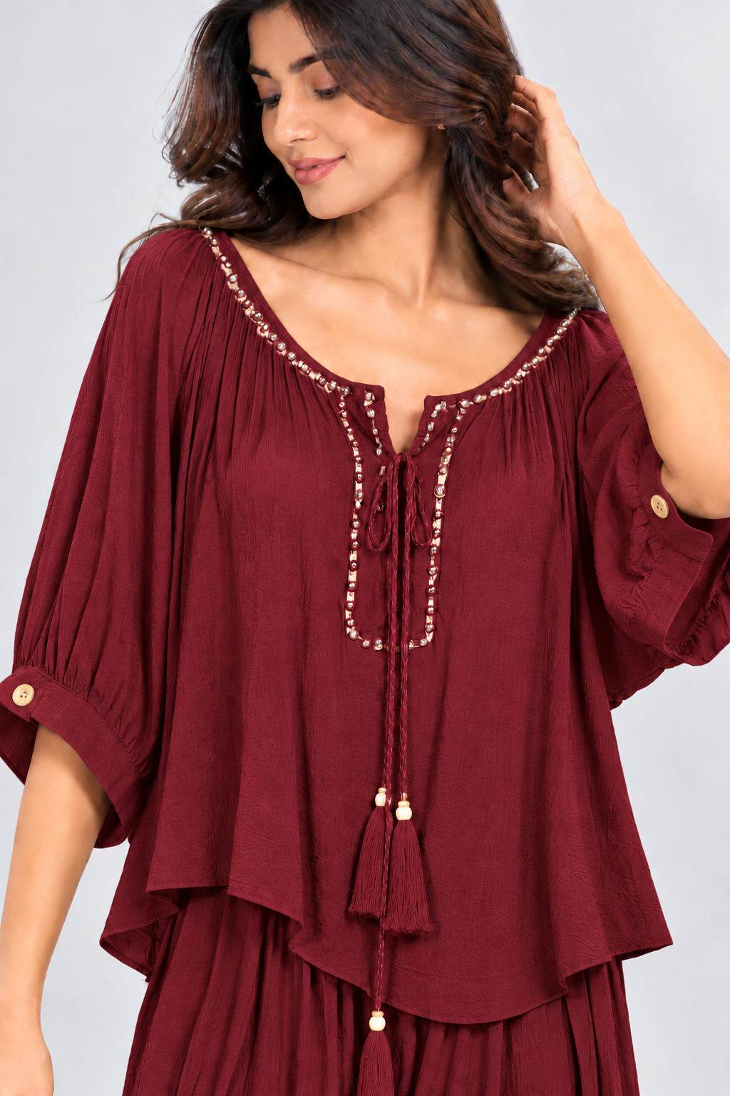 Crystal Detail Flowy Co-ord Set