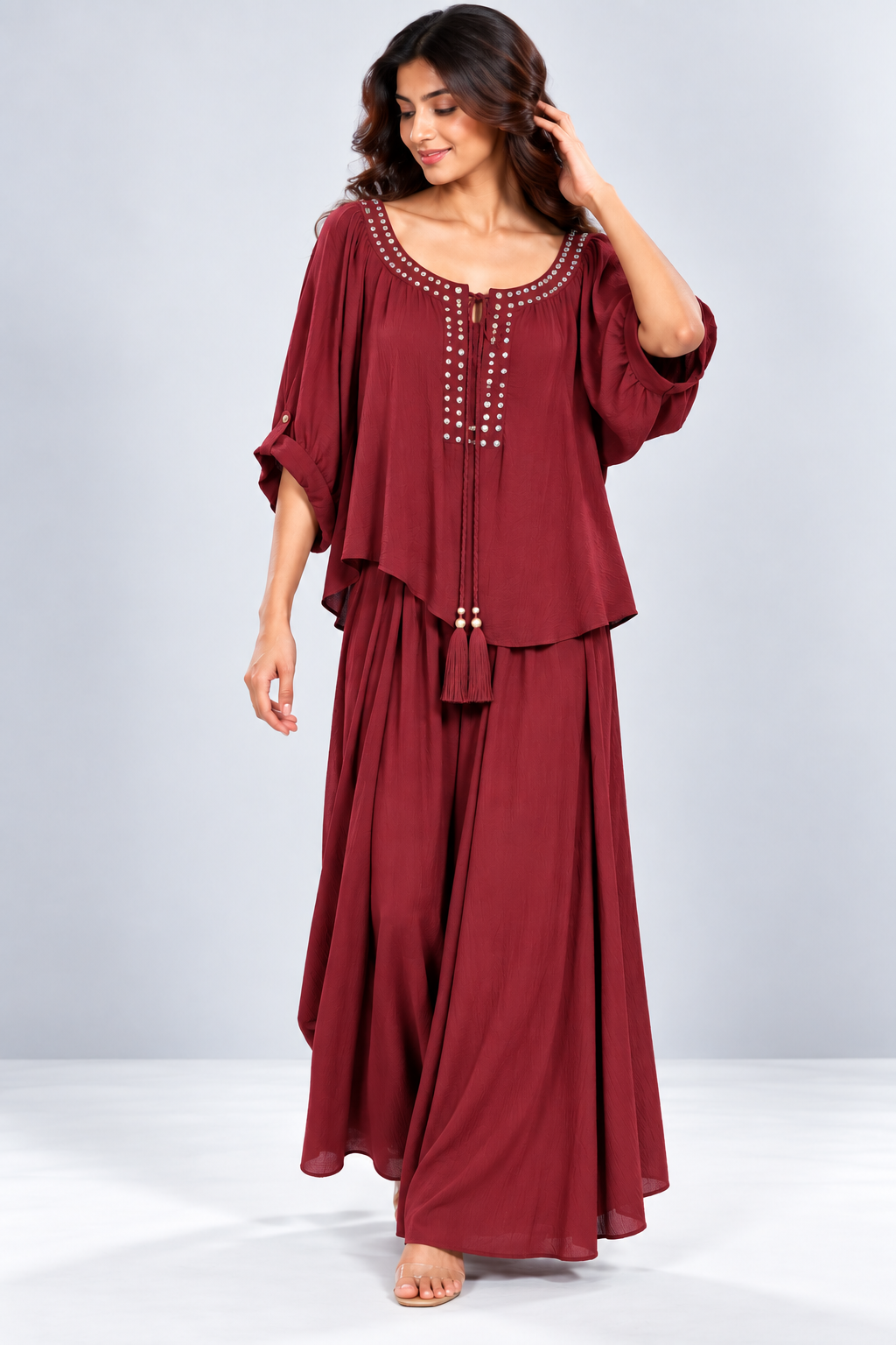 Crystal Detail Flowy Co-ord Set