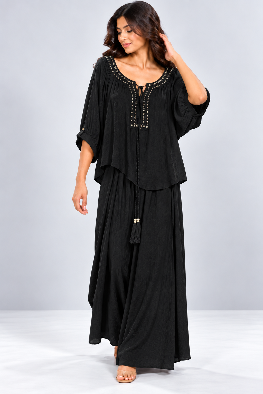 Crystal Detail Flowy Co-ord Set