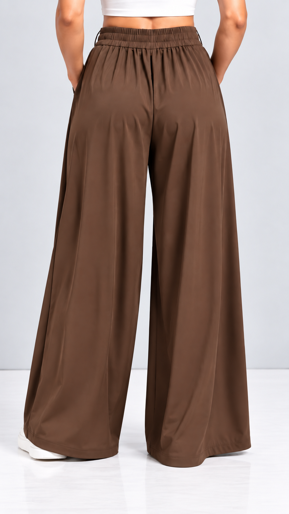 Tie-Waist Wide Leg Trousers