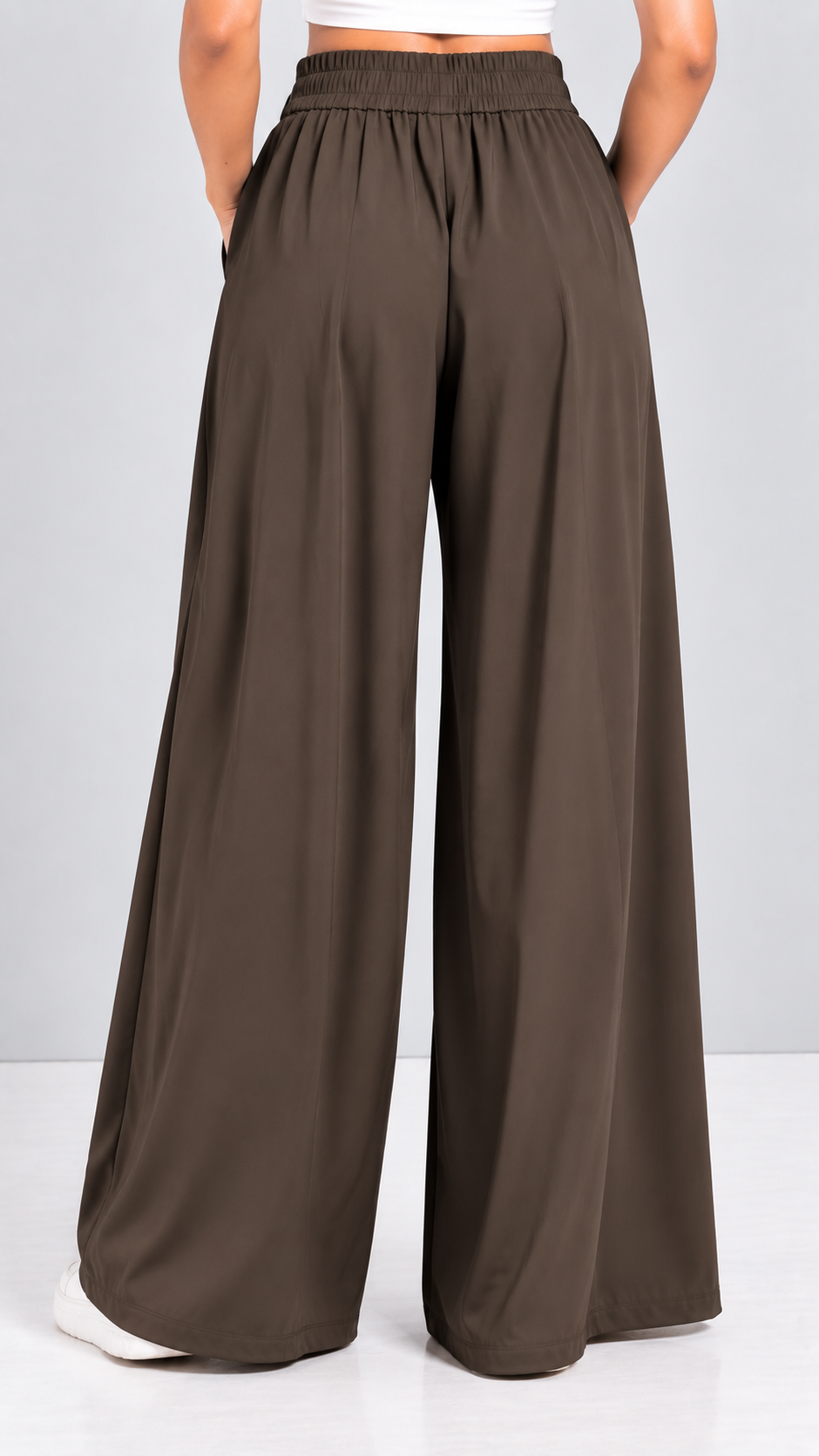 Tie-Waist Wide Leg Trousers