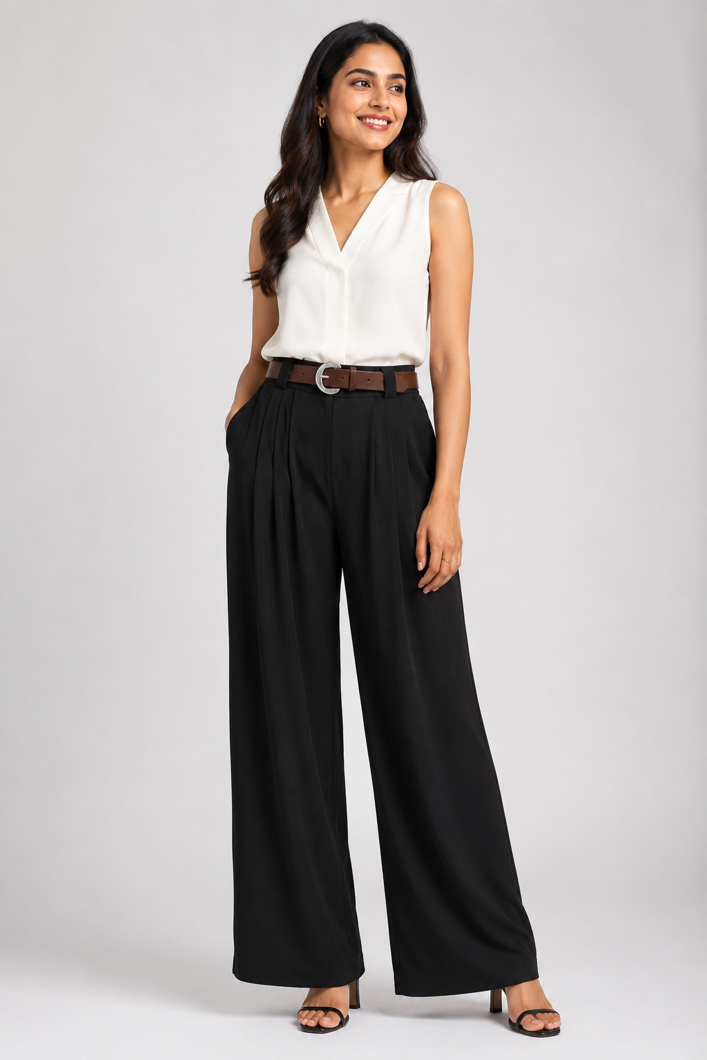 High-Waist Wide Leg Trousers