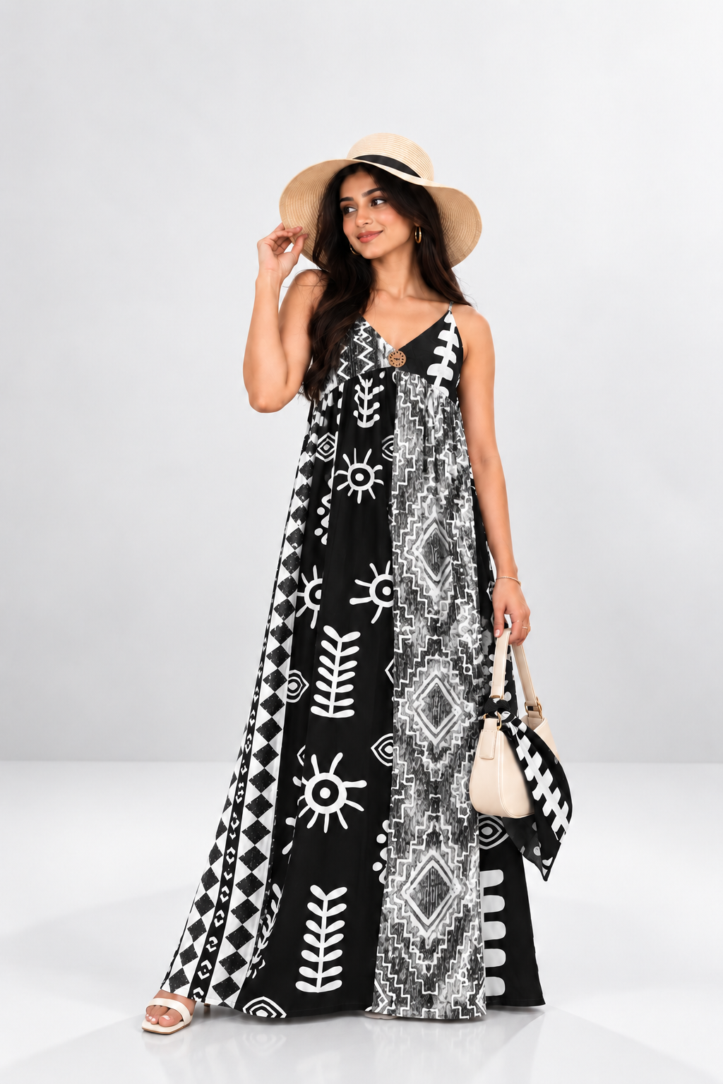 Boho Printed Halter Neck Dress
