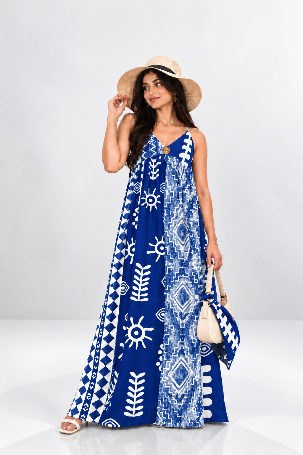 Boho Printed Halter Neck Dress
