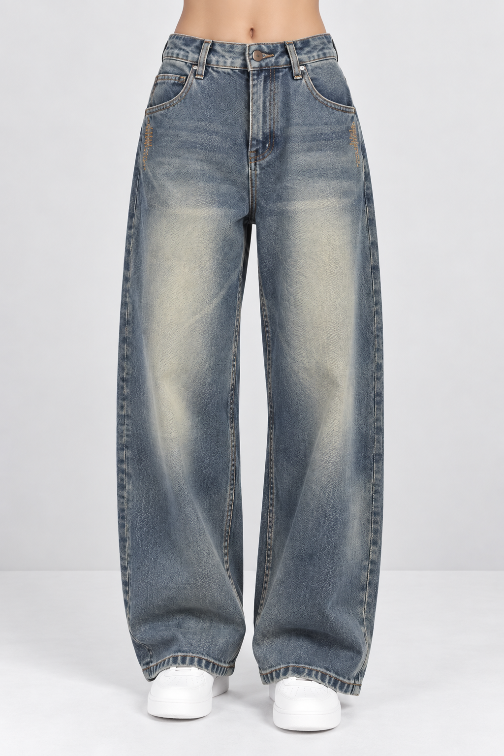 Dusky Blue Baggy Jeans