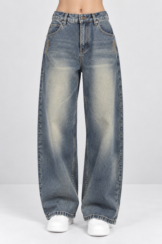 Dusky Blue Baggy Jeans