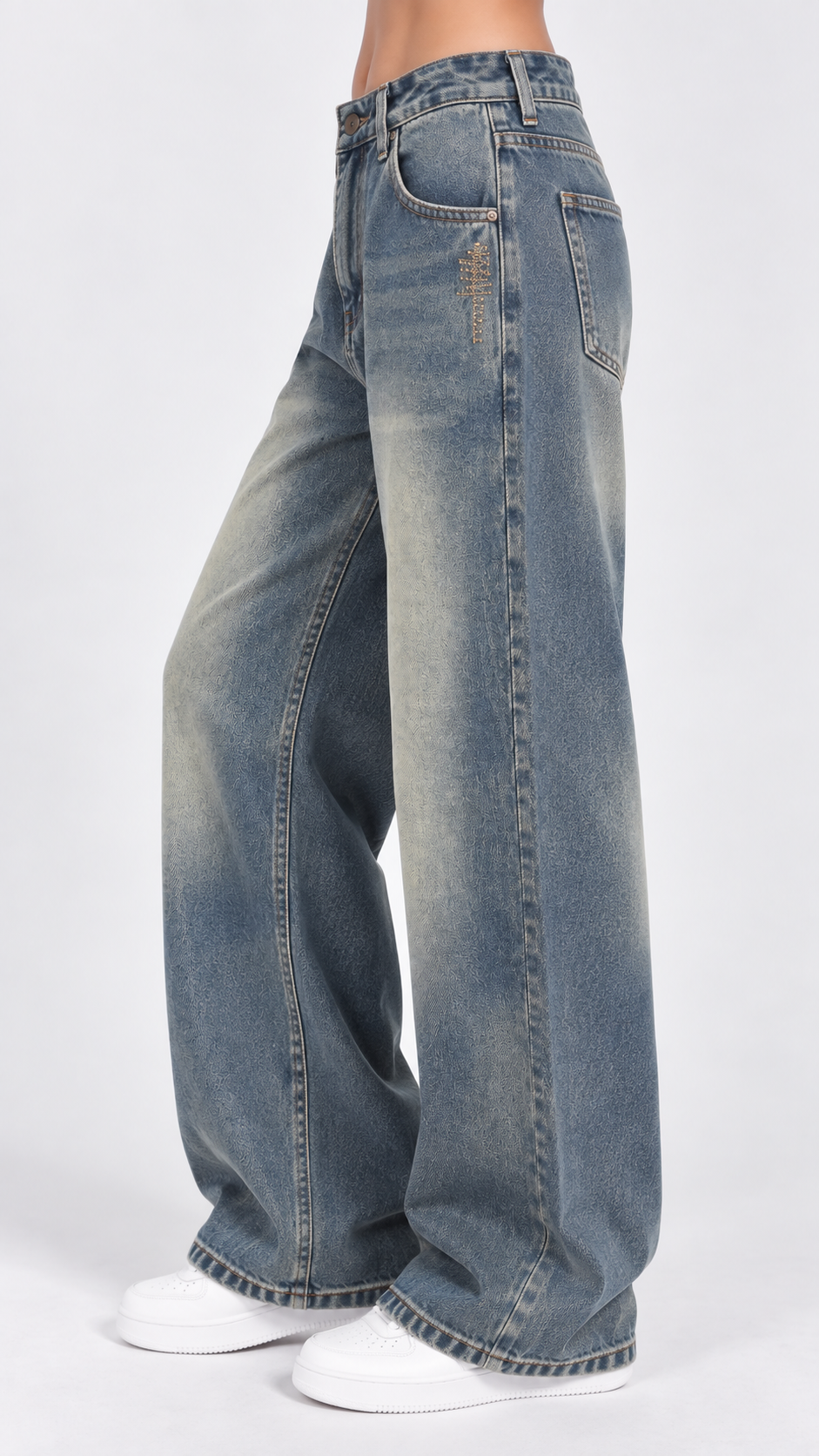Dusky Blue Baggy Jeans