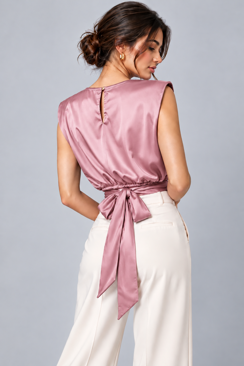 Satin Crop Back-Tie