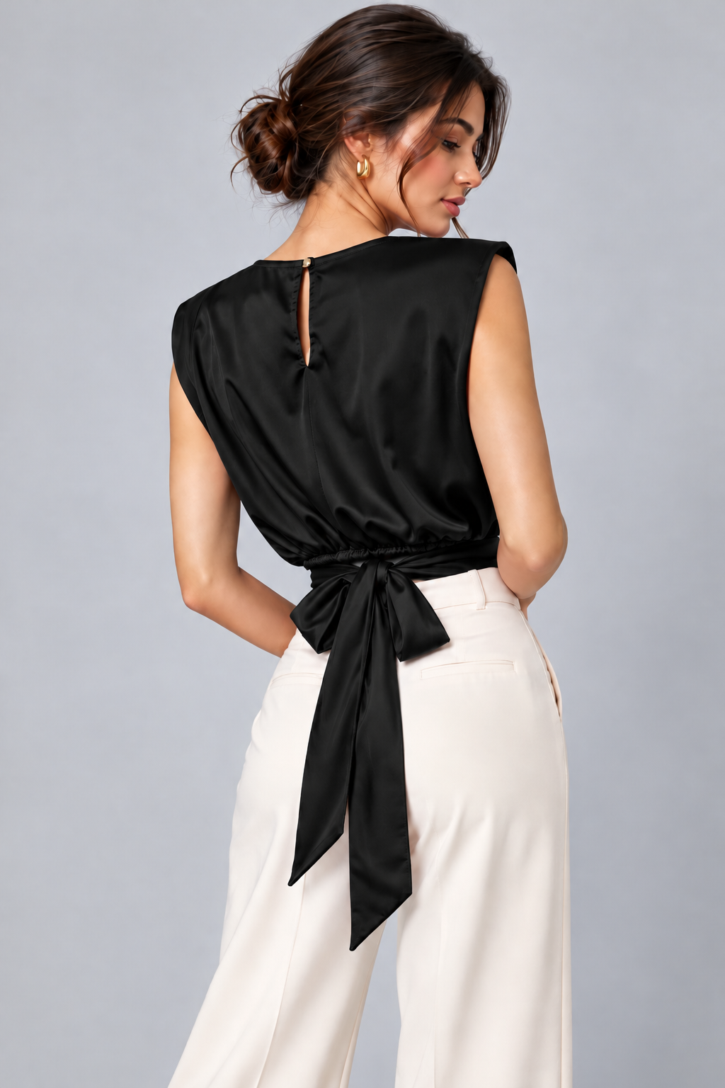 Satin Crop Back-Tie