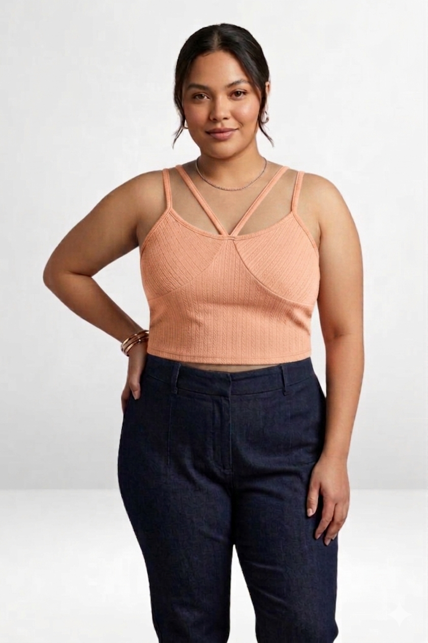 Ribbed Strap Crop Top