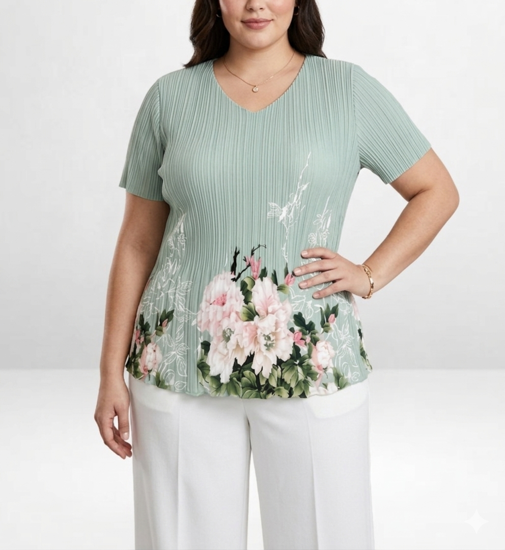 Floral Pleated Top