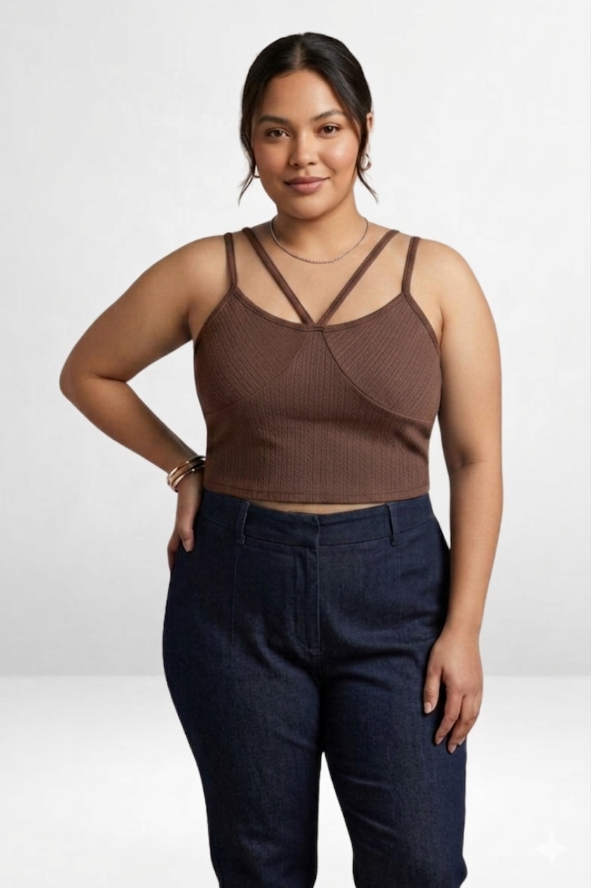 Ribbed Strap Crop Top