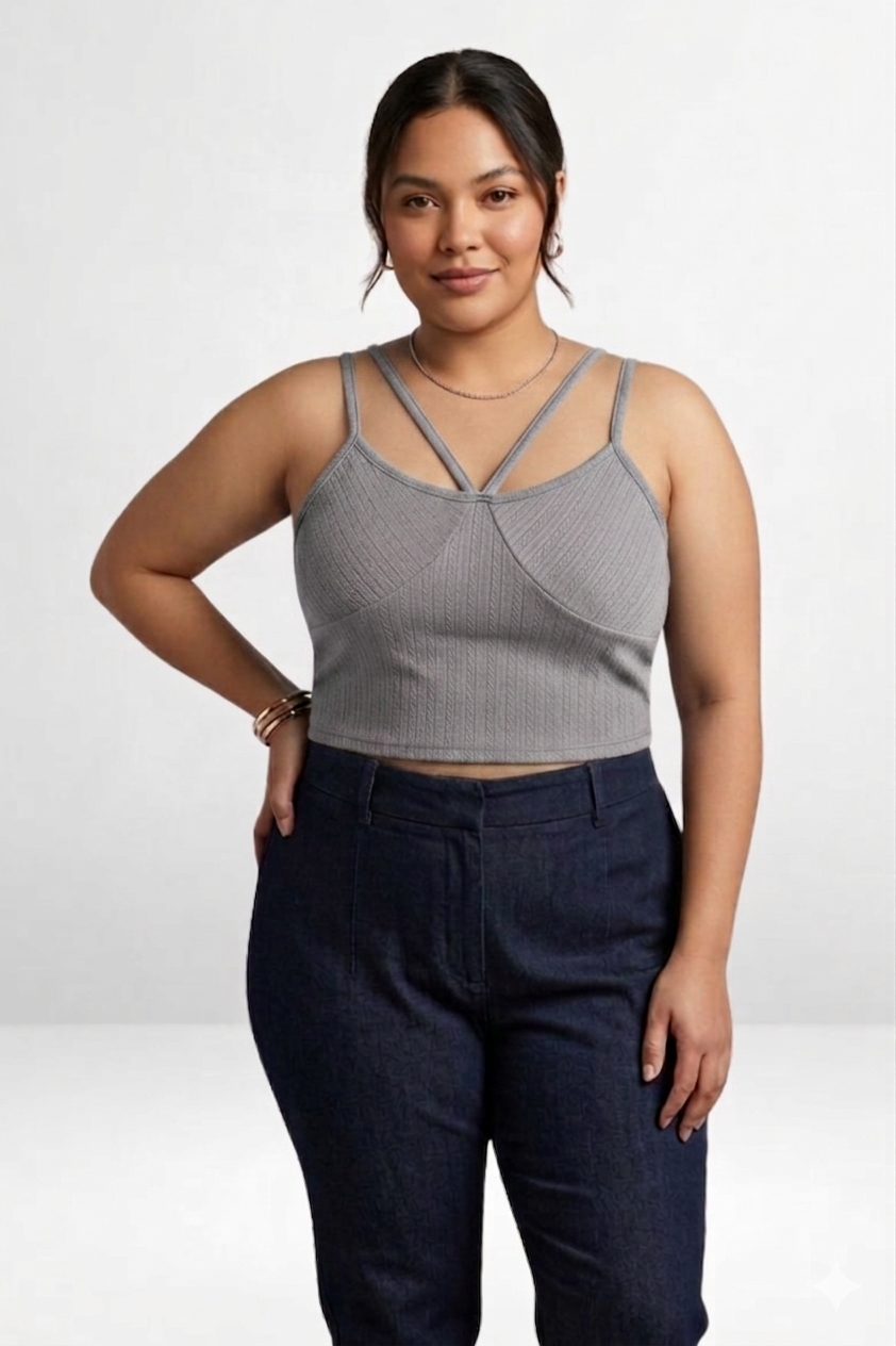Ribbed Strap Crop Top