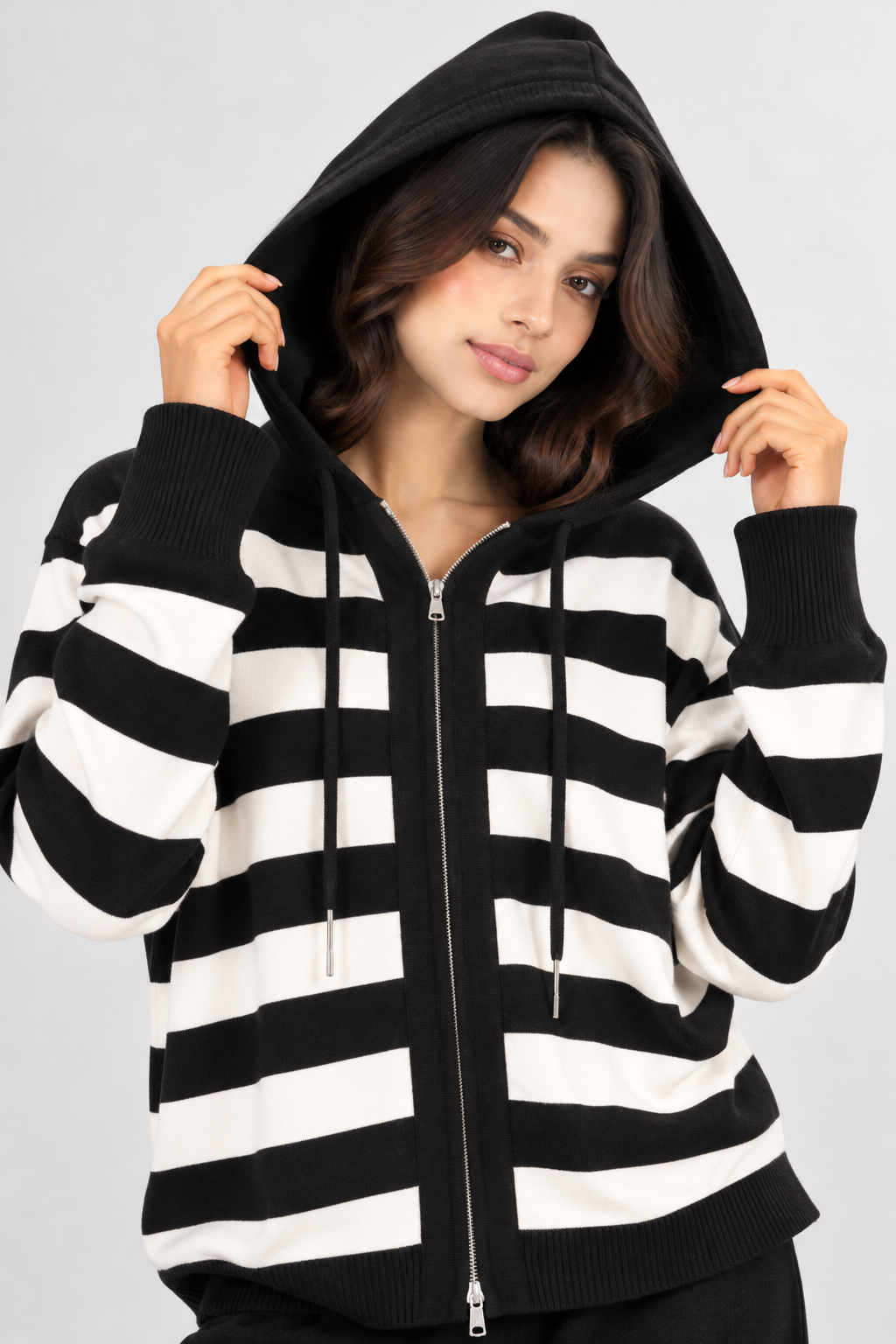 Striped Knit Hoodie Co-ord Set