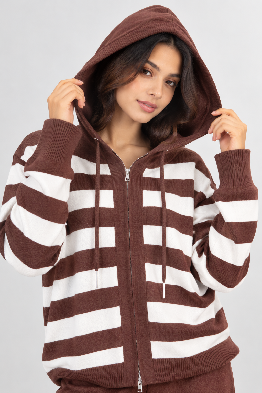 Striped Knit Hoodie Co-ord Set
