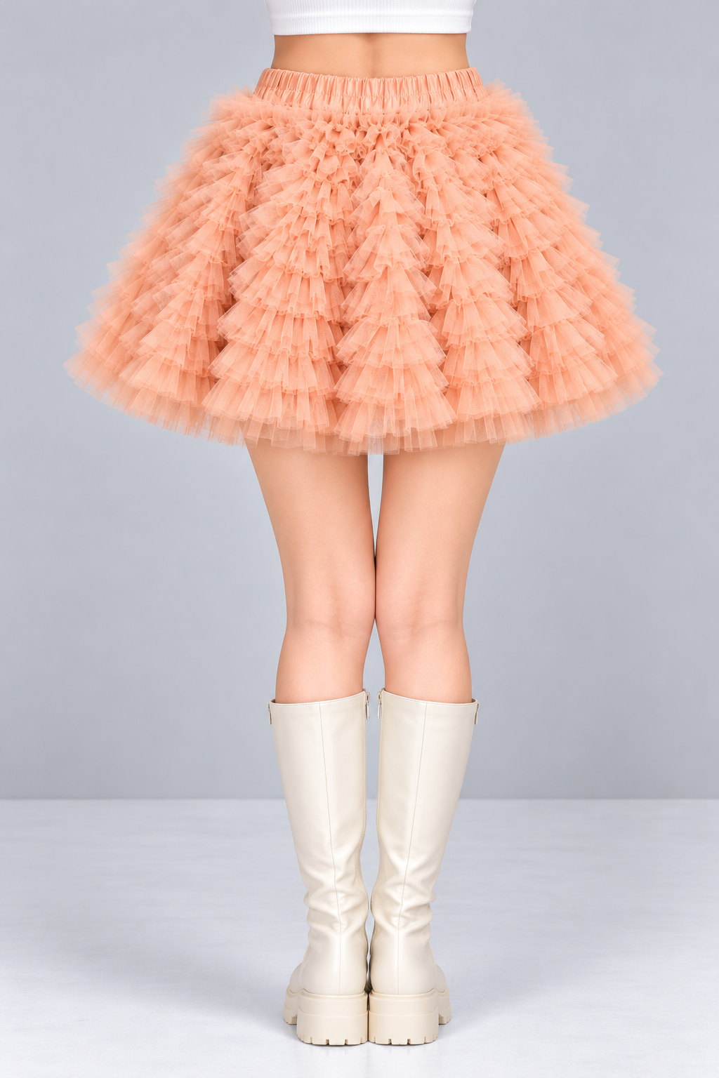 Ruffle Tulle Mini Skirt