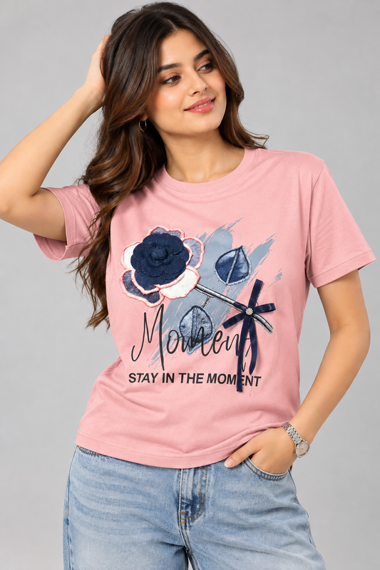 3D Floral Graphic T-Shirt