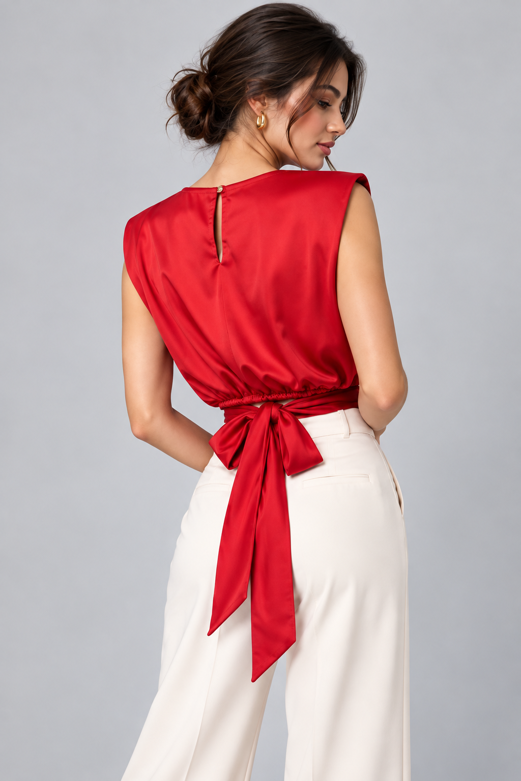 Satin Crop Back-Tie