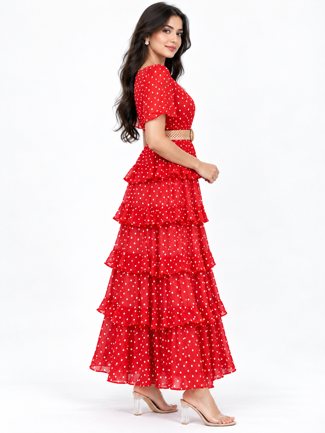 Polka Dot Tiered Ruffle Dress