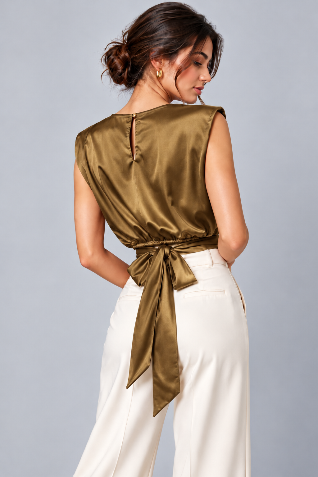 Satin Crop Back-Tie