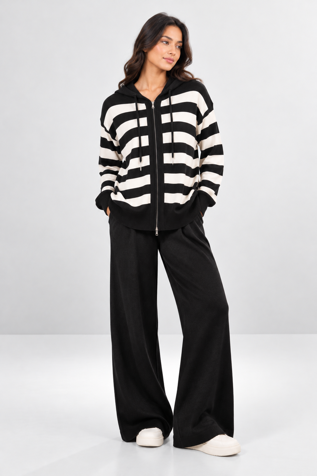 Striped Knit Hoodie Co-ord Set