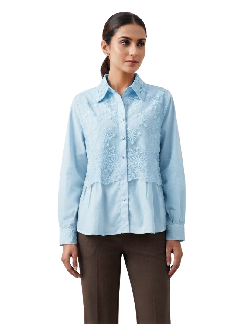 Lace Embroidered Shirt