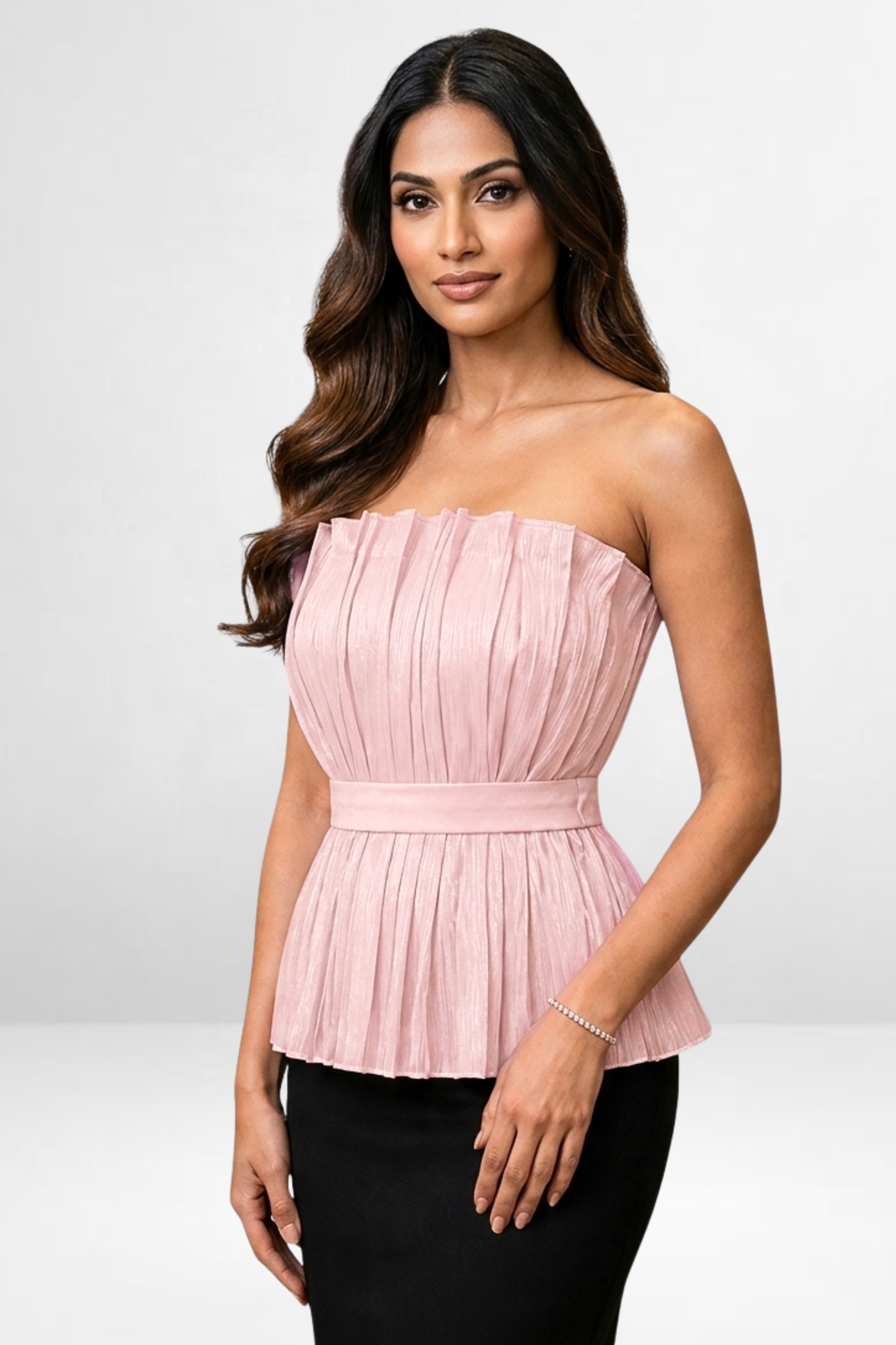 Pleated Peplum Top