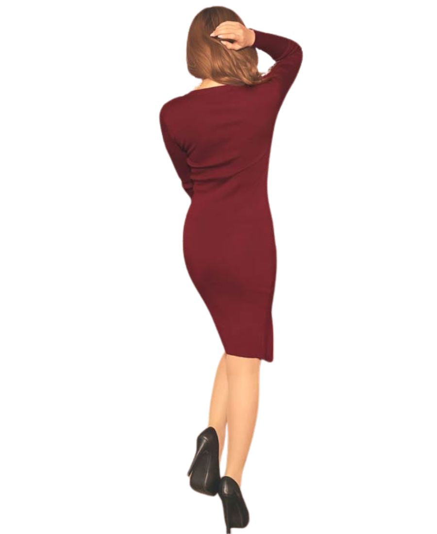 Maroon "Zip it Up" Multi Style with Zip Bodycon Dress