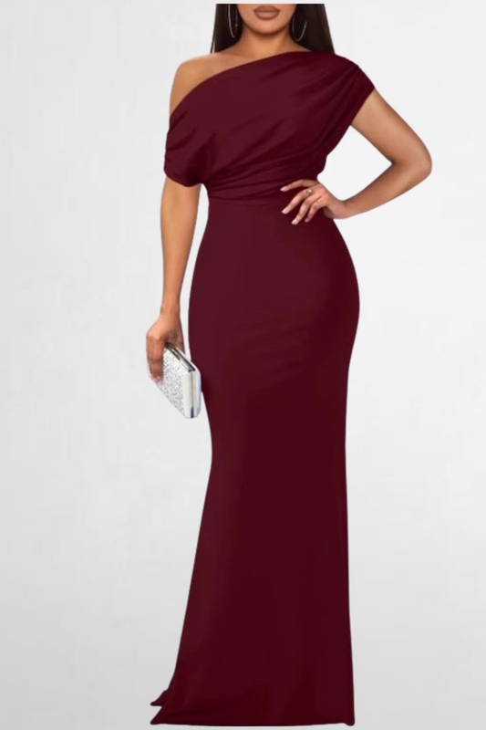 Elegant One-Shoulder Gown