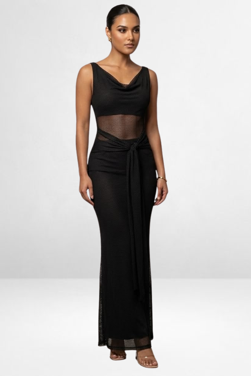 Mesh Evening Maxi Dress