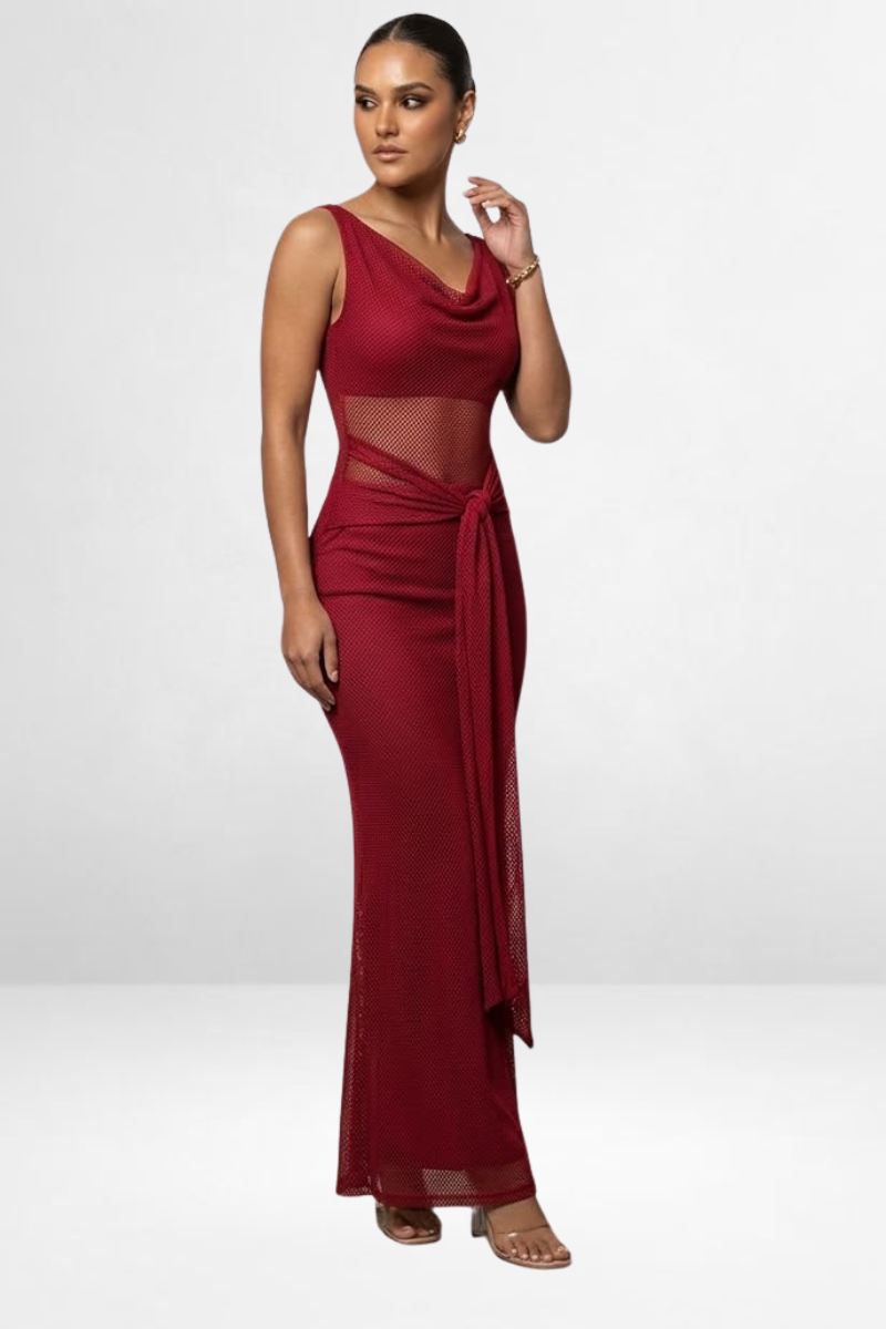 Mesh Evening Maxi Dress