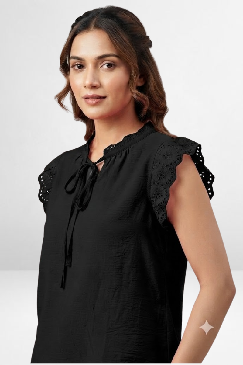 Eyelet Ruffle Top