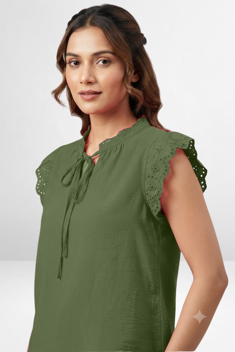 Eyelet Ruffle Top