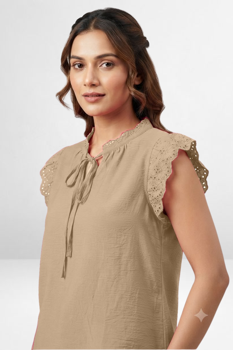 Eyelet Ruffle Top