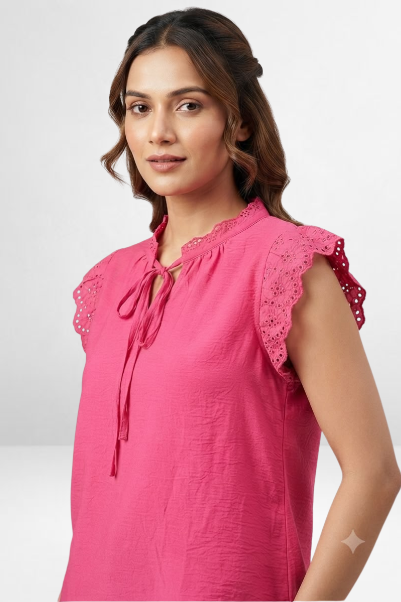 Eyelet Ruffle Top
