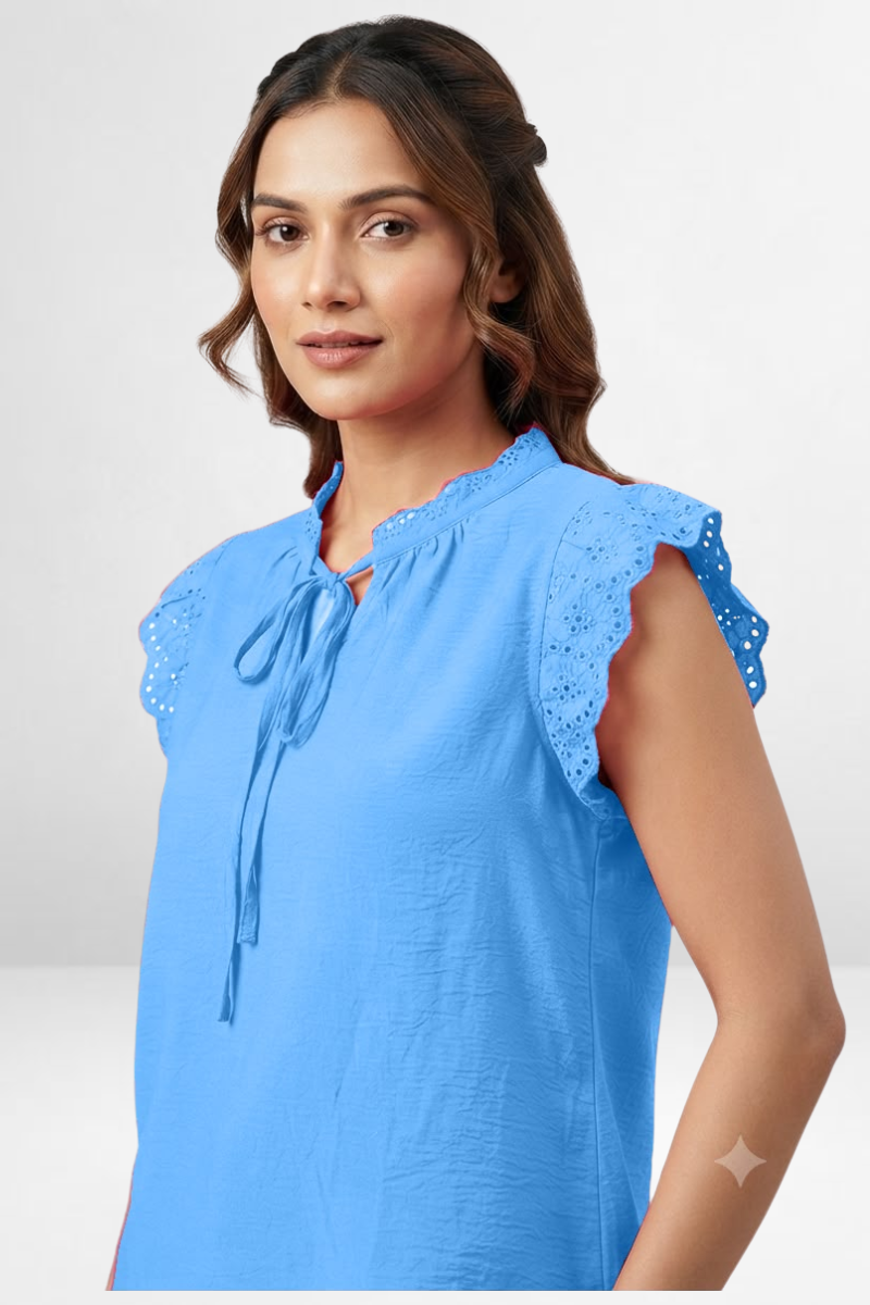 Eyelet Ruffle Top