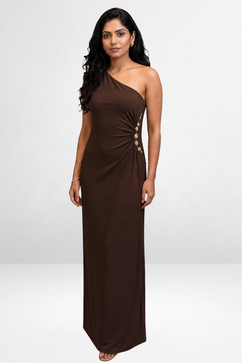 Mocha Drape Gown